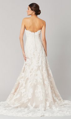 Meghan: Strapless Lace Long Wedding Dress KL-300122