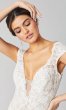 Paula: Long Cap-Sleeve Wedding Dress by KL-300123
