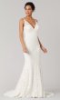 Tina: Open-Back Lace V-Neck Wedding Dress by KL-300124