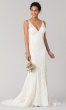 Tina: Open-Back Lace V-Neck Wedding Dress by KL-300124