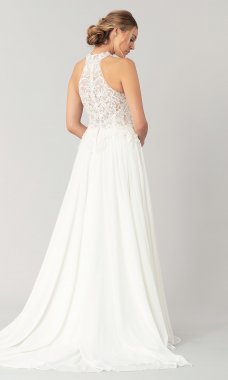 Bettie: Long High-Neck Wedding Dress KL-300141