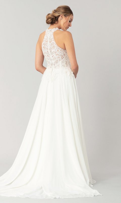 Bettie: Long High-Neck Wedding Dress KL-300141
