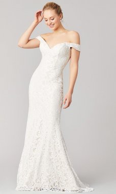Toni: Off-Shoulder Long Wedding Dress by KL-300147