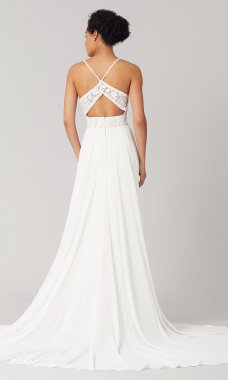 Sabine: Chiffon Long Wedding Gown by KL-300149