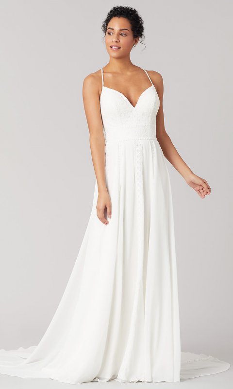 Sabine: Chiffon Long Wedding Gown by KL-300149