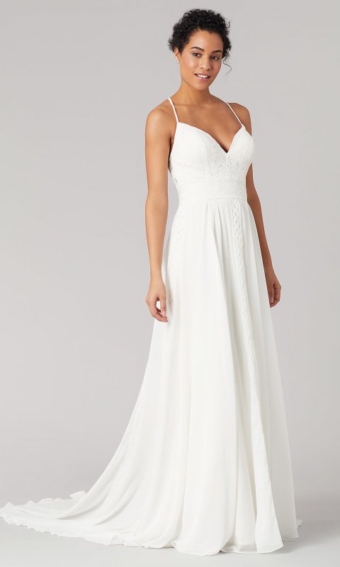 Sabine: Chiffon Long Wedding Gown by KL-300149