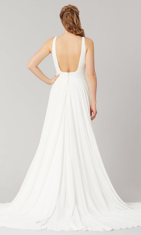 Tanana: Open-Back Chiffon Wedding Dress by KL-300151