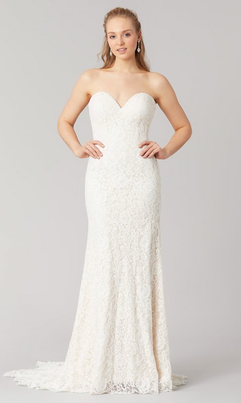 Jennifer: Long Lace Wedding Dress by KL-300153