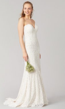 Jennifer: Long Lace Wedding Dress by KL-300153