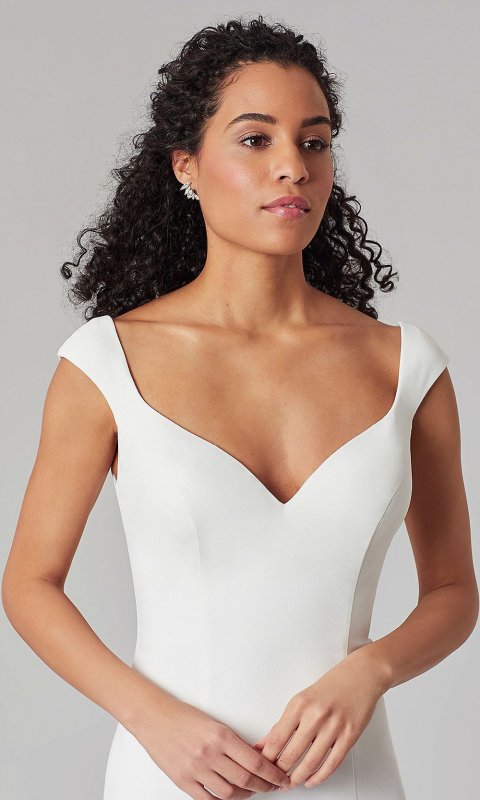 Vera: Cap-Sleeve Long Formal Wedding Dress KL-300159