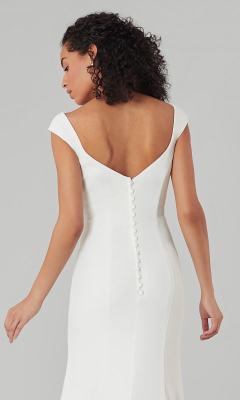 Vera: Cap-Sleeve Long Formal Wedding Dress KL-300159