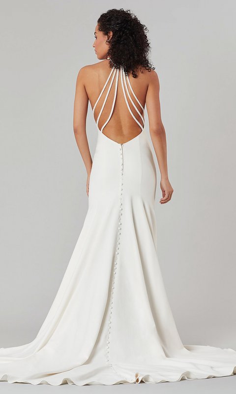 Sarah: Long Open-Back Mermaid Wedding Dress KL-300161