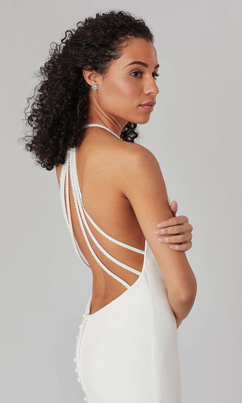 Sarah: Long Open-Back Mermaid Wedding Dress KL-300161