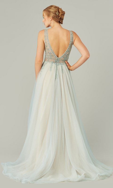 Zara: V-Neck Long Wedding Dress KL-300163B