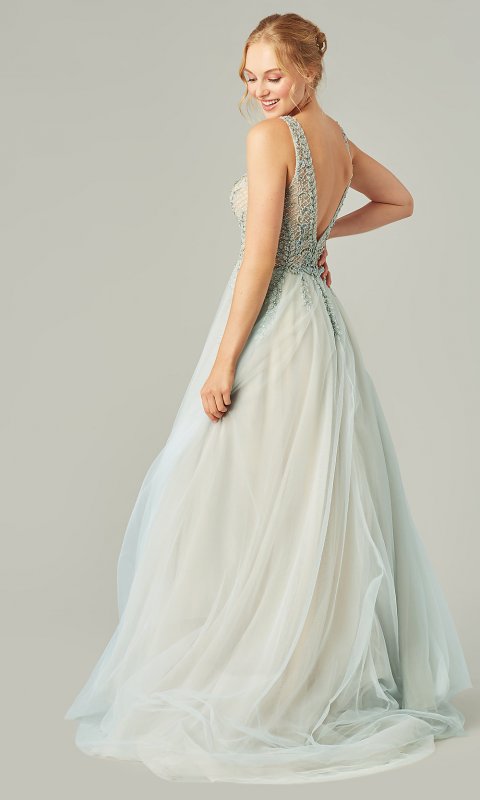 Zara: V-Neck Long Wedding Dress KL-300163B