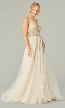 Zara: V-Neck Long Bridal Gown KL-300163I