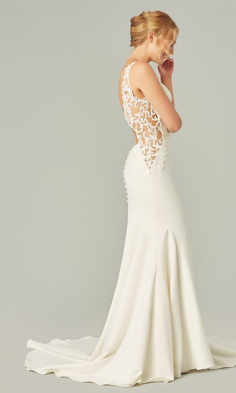 Long Iman Ivory Wedding Dress KL-300174