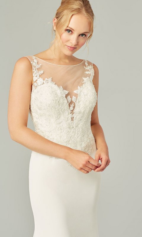 Adele: Lace-Embellished Bridal Gown by KL-300176
