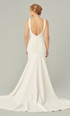 Ruth: Modern High-Neck Wedding Dress by KL-300178