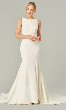 Ruth: Modern High-Neck Wedding Dress by KL-300178