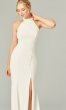 Audrey: High-Neck Ivory Long Wedding Dress KL-300180