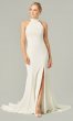 Audrey: High-Neck Ivory Long Wedding Dress KL-300180